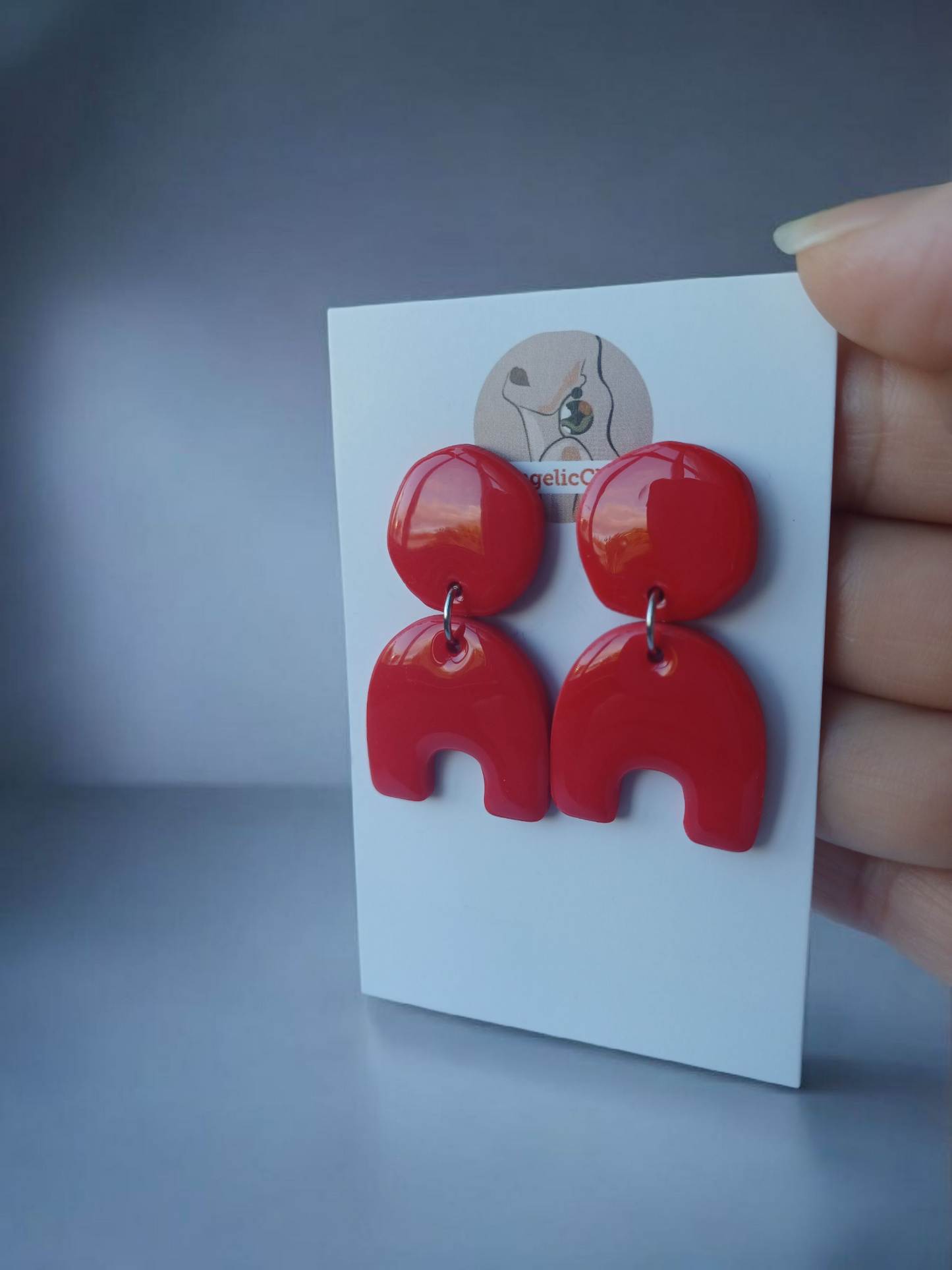 Minimalist Polymer Clay Earrings | Resin Shine | Hypoallergenic Gift for Her