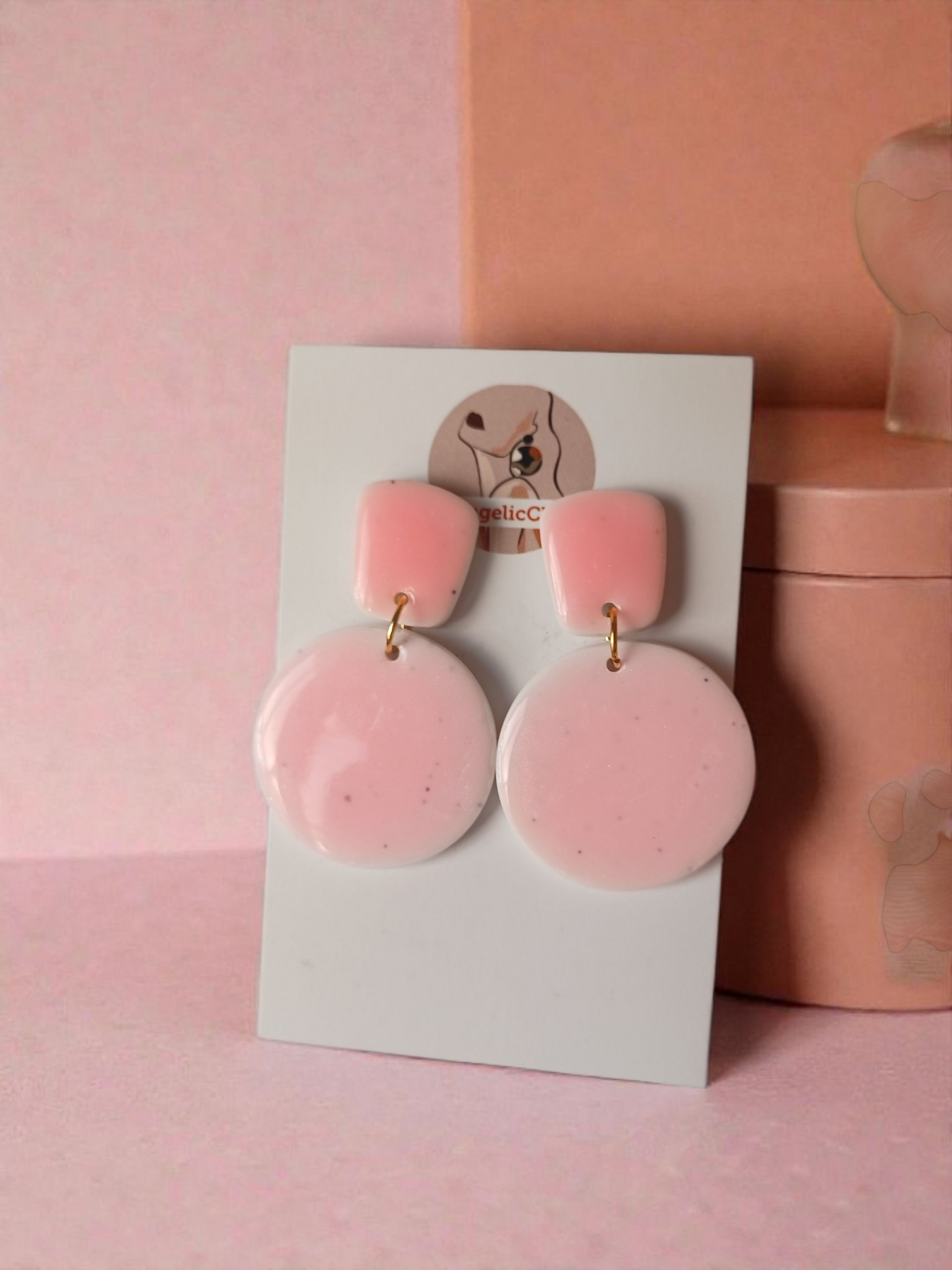 Lightweight Statement Clay Earrings | Resin Shine | Hypoallergenic Metals