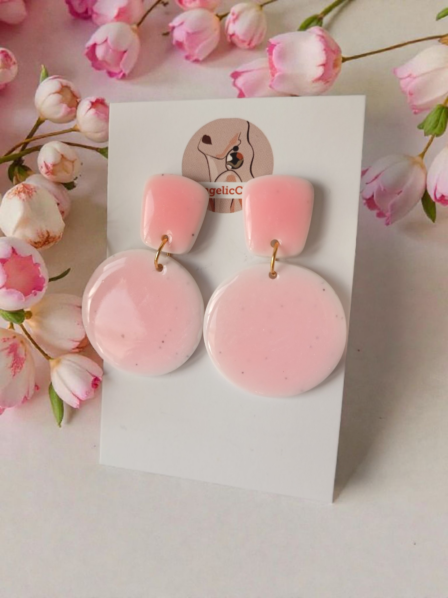 Lightweight Statement Clay Earrings | Resin Shine | Hypoallergenic Metals