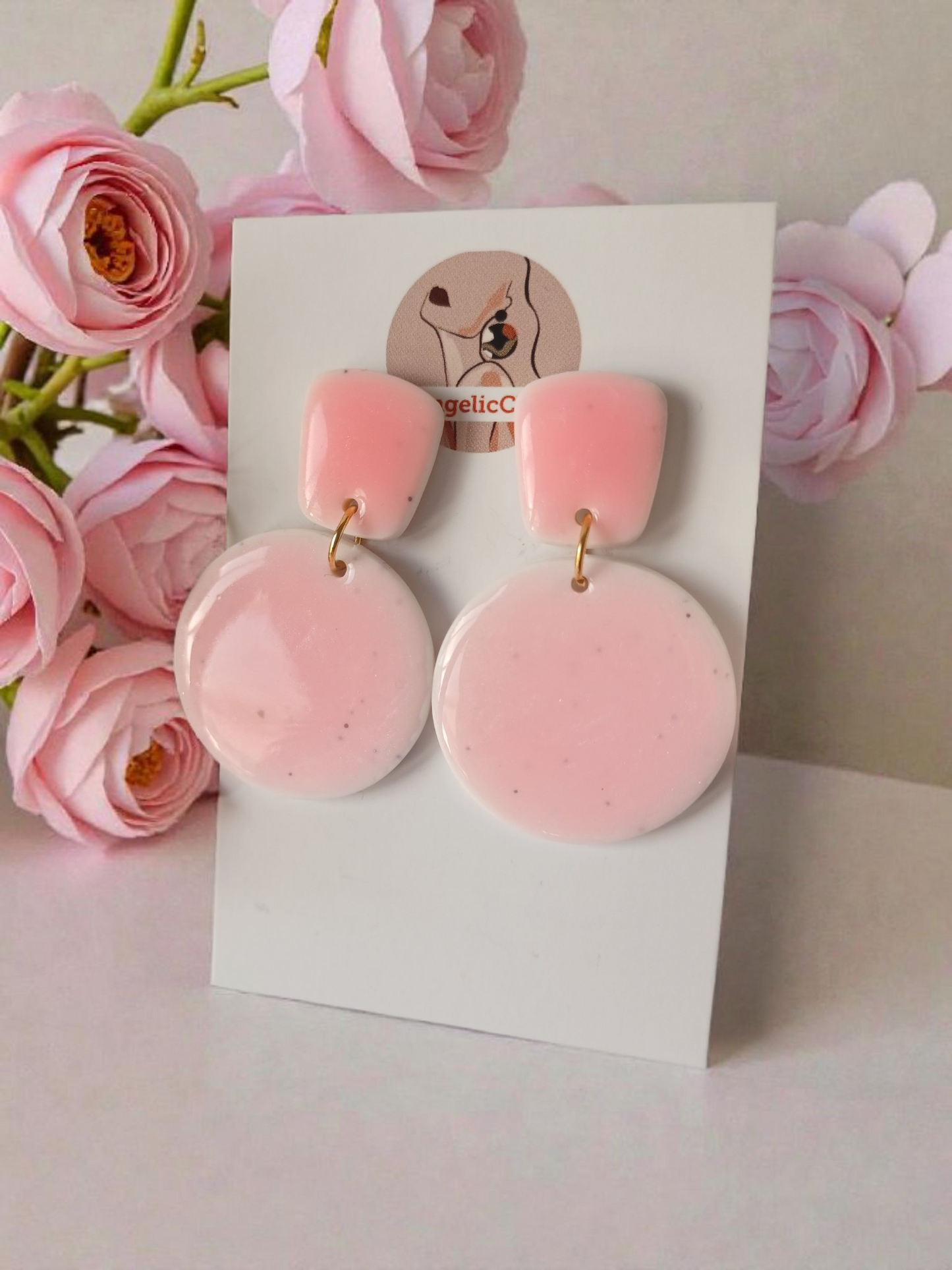 Lightweight Statement Clay Earrings | Resin Shine | Hypoallergenic Metals