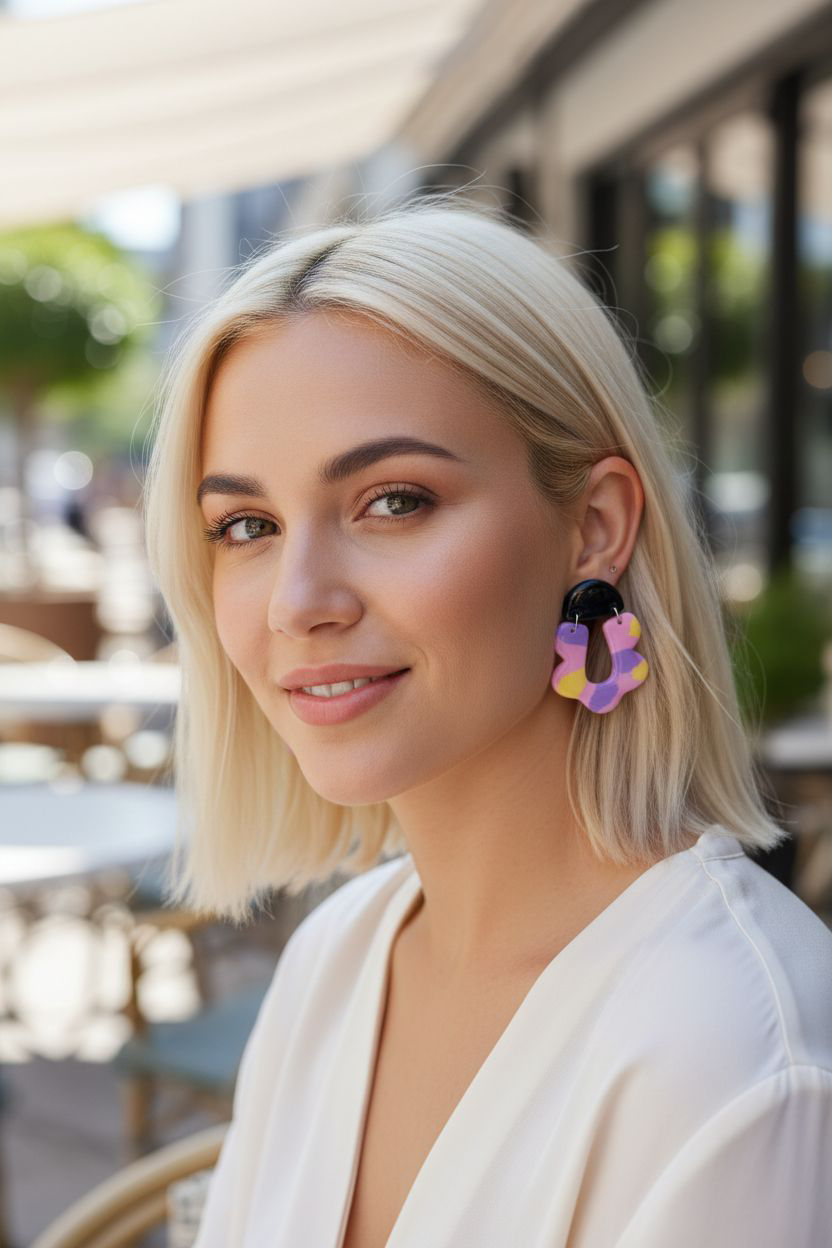 Handmade Polymer Clay Earrings | Black & Pastel Organic Abstract Dangles | Resin Statement Jewelry